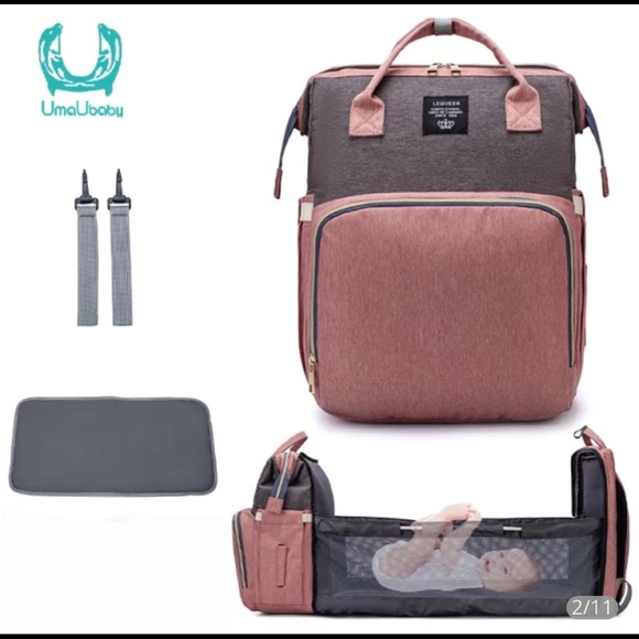 Portable Folding Crib Diaper Bag Multi-Function Large...